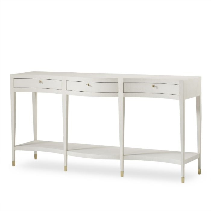 console table white contemporary shagreen leather