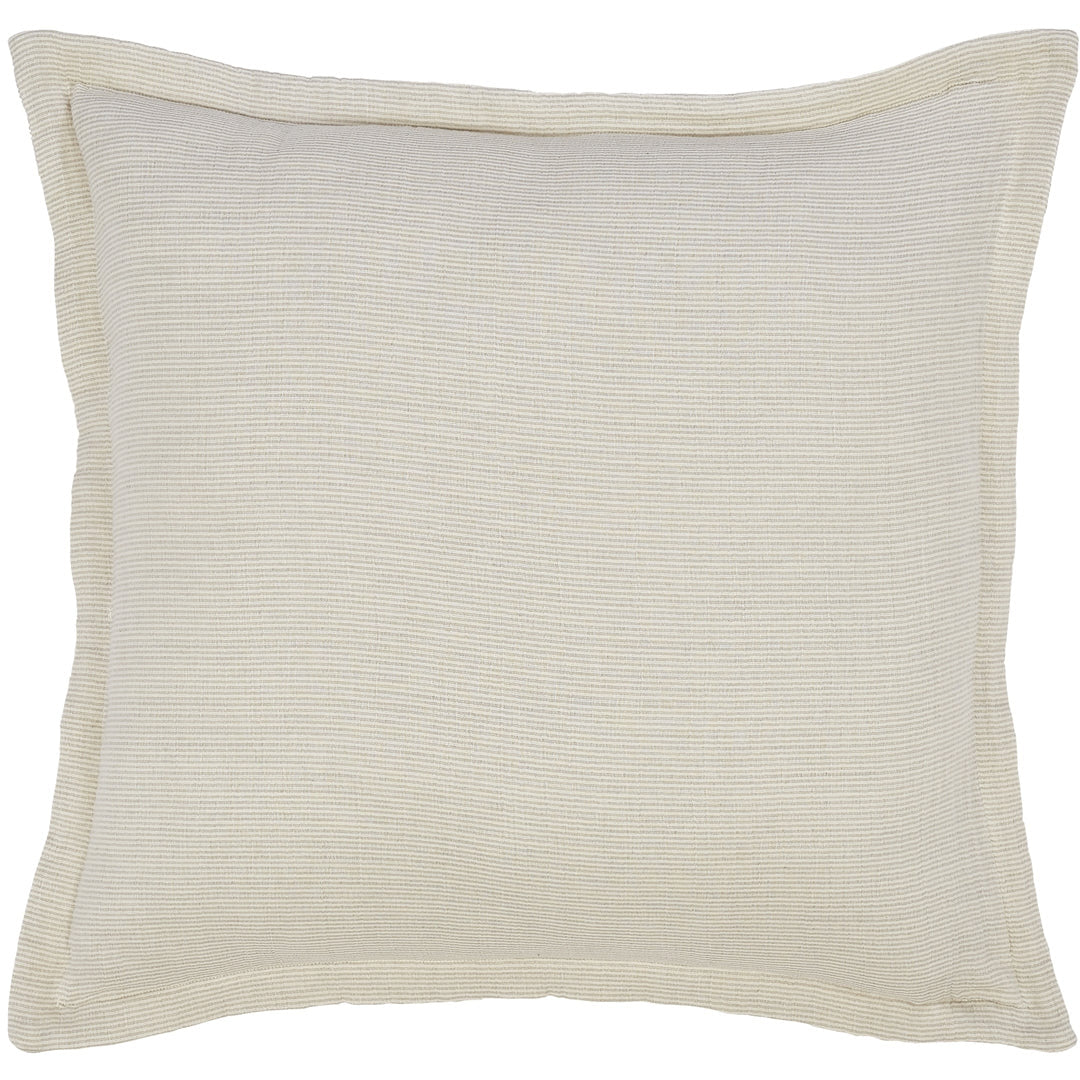 beige coverlet throw stripe fringe Euro sham pillow