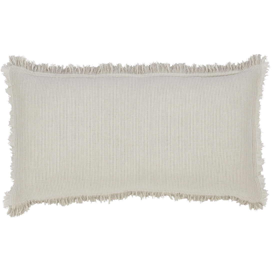 beige coverlet throw stripe fringe Euro sham pillow