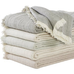 beige coverlet throw stripe fringe Euro sham pillow