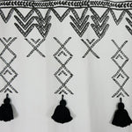 luxury shower curtain cream black tassels