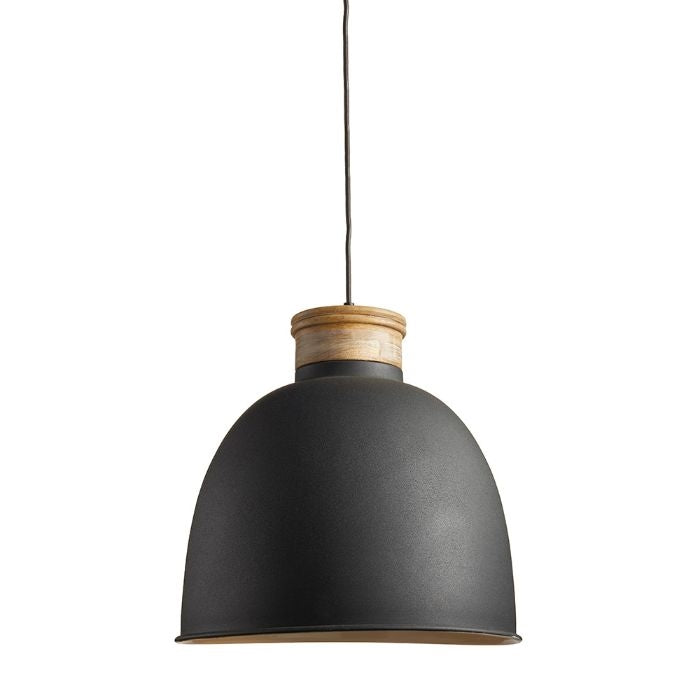 pendant black wood metal modern