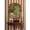 gold leaf brown beveled wall mirror