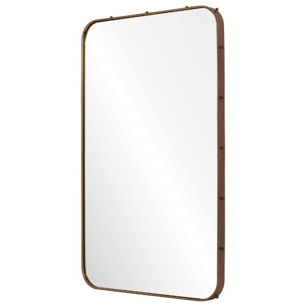 wrapped stainless steel rectangle mirror modern