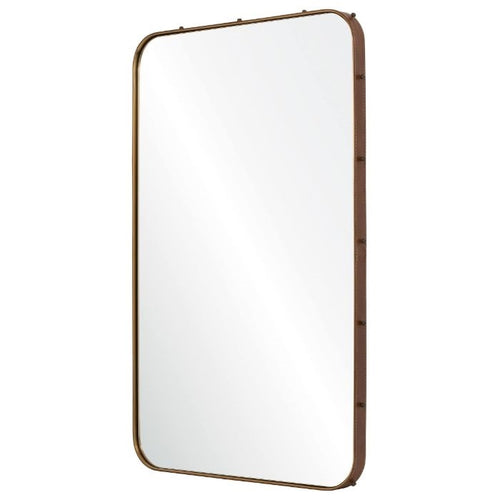 wrapped stainless steel rectangle mirror modern