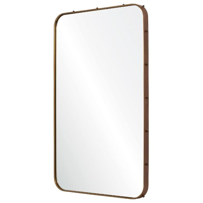 wrapped stainless steel rectangle mirror modern