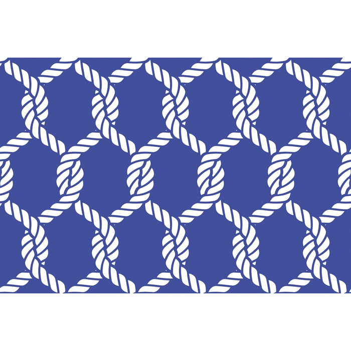plat du jour blue white marine rope disposable placemat pad 50 sheets nautical rope paper disposable soy-based ink entertaining recycled BPA free