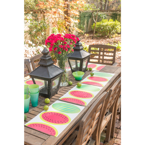 plat du jour red green watermelon disposable placemat pad 50 sheets paper disposable soy-based ink entertaining recycled BPA free barbeque entertaining