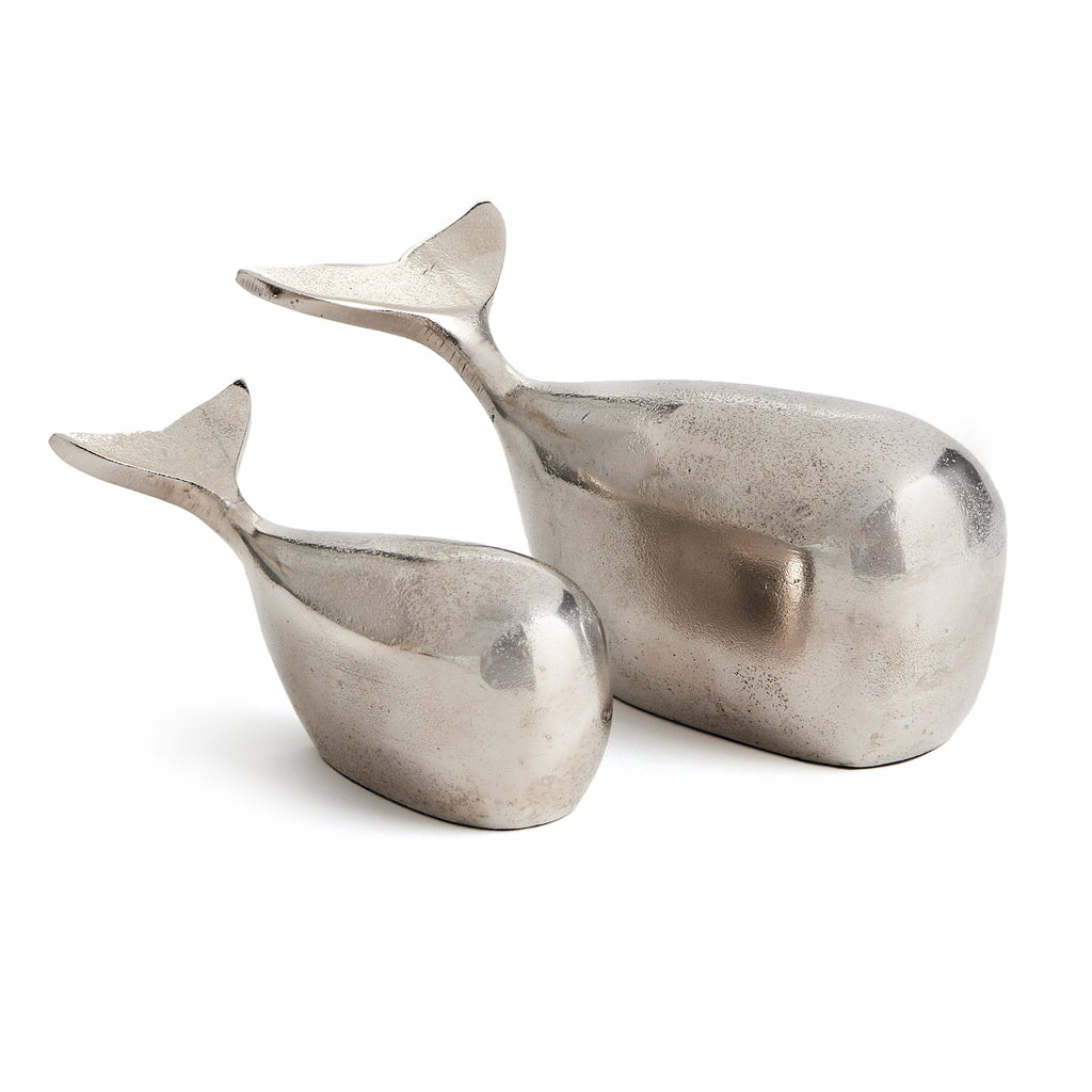 Unique silver whale home decor