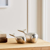 Unique silver whale home decor