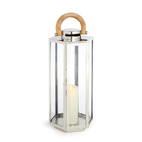 designer lantern natural teak stainless steel