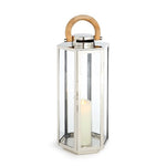 designer lantern natural teak stainless steel