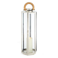 designer lantern natural teak stainless steel