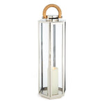 designer lantern natural teak stainless steel