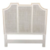 king headboard shell white gold accents cane pattern