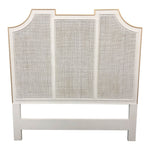 king headboard shell white gold accents cane pattern
