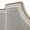 king headboard shell white gold accents cane pattern