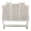 queen headboard shell white gold accents cane pattern