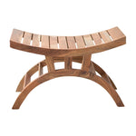 curved top wood bench