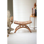 curved top wood bench
