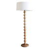 floor lamp natural turned wood off-white shade