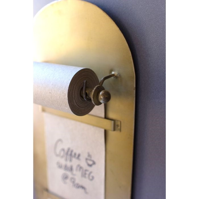 Home | Noterolls | Wall Mounted Antique Brass Magnetic Note Roll