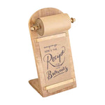 wood brass tabletop organizer note roll