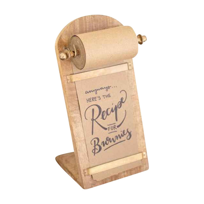 wood brass tabletop organizer note roll