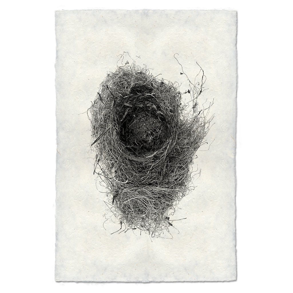 photography black white handmade paper bird nest #6