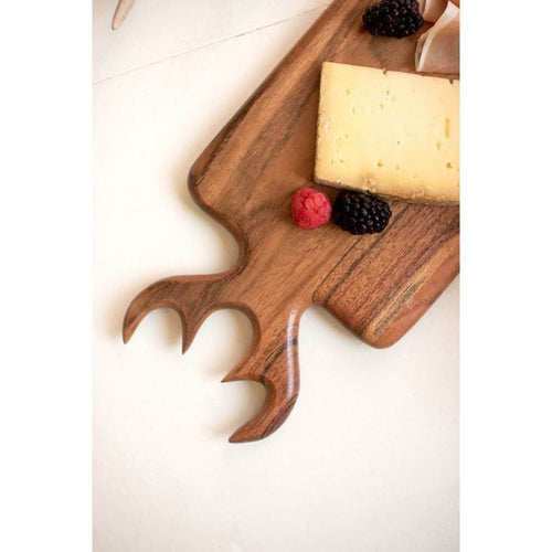 wooden antler cutting serving board