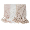 taupe cable knit throw tassels