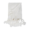 winter white cable knit throw tassels