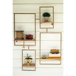 iron wood wall unit four shelves