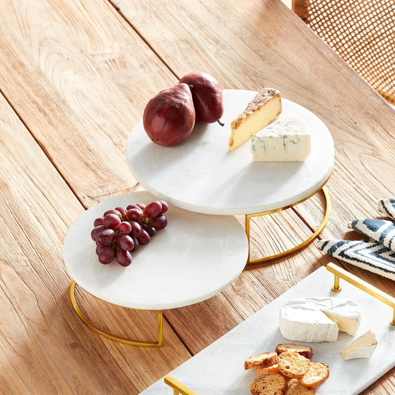 Marble round serving trays