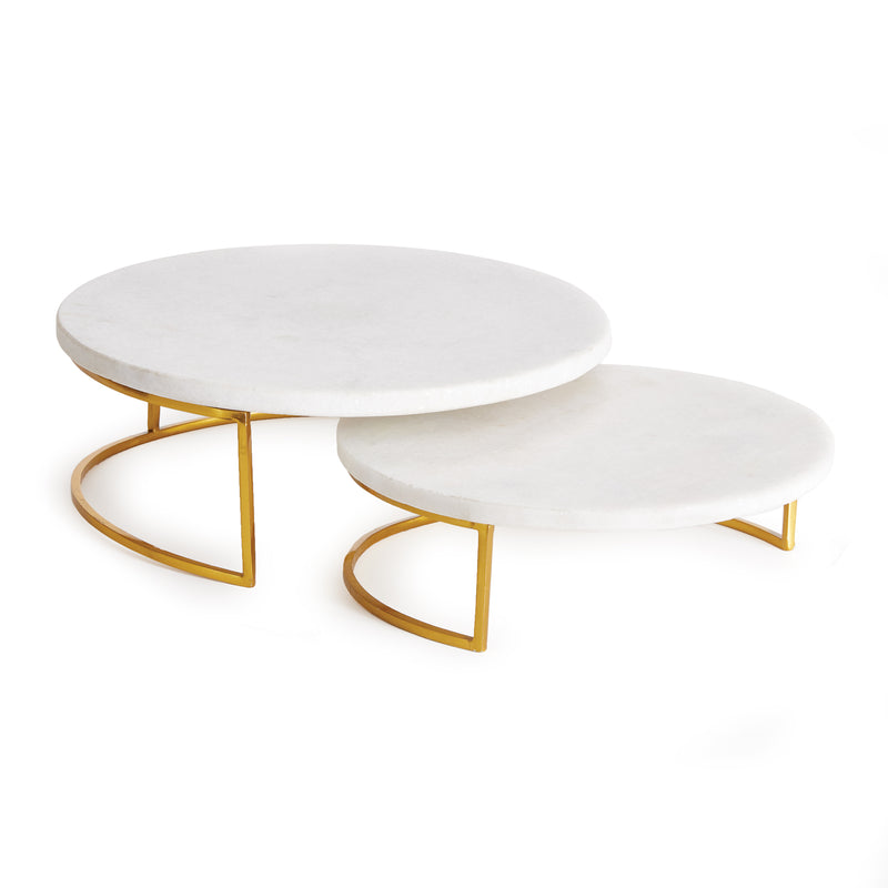 Marble round serving trays