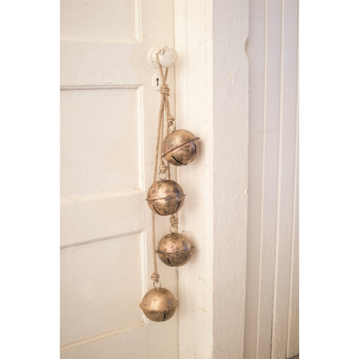 brass bells metal rustic four jute twine