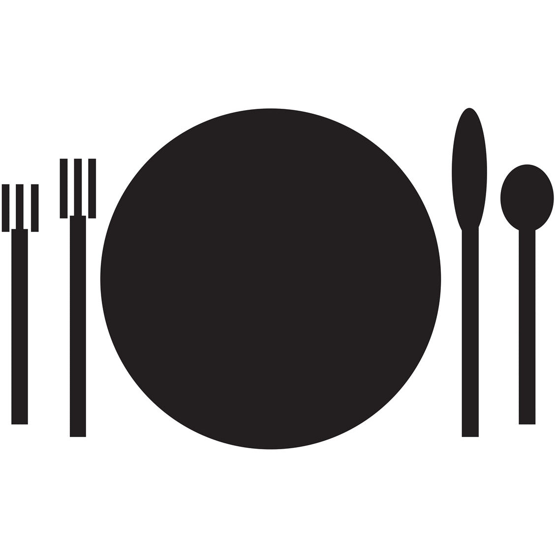 table set up black paper placemat