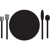 table set up black paper placemat
