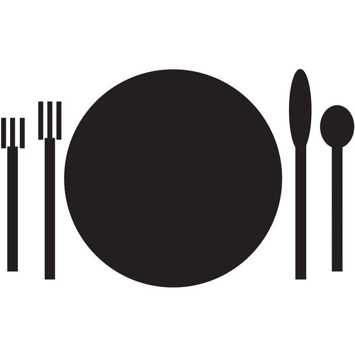 table set up black paper placemat