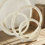 white sculpture set round modern cast aluminum