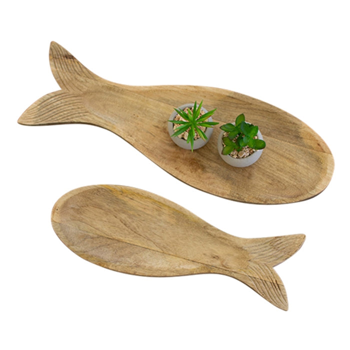 wood carved fish set 2
