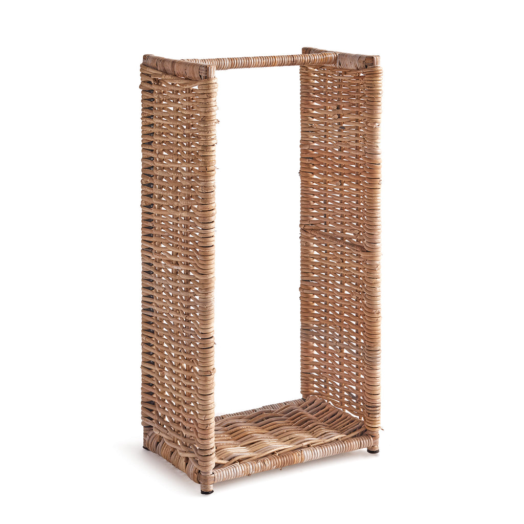rattan log holder tall