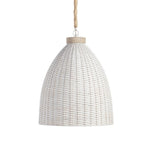 whitewash wicker natural pendant rope chain