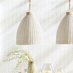 whitewash wicker natural pendant rope chain