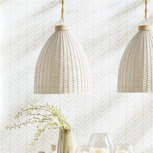 whitewash wicker natural pendant rope chain
