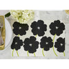 plat du jour black poppies green stems disposable placemat pad 50 sheets paper disposable soy-based ink entertaining recycled BPA free black + white flowers