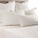 cream diamond quilted coverlet pillow shams