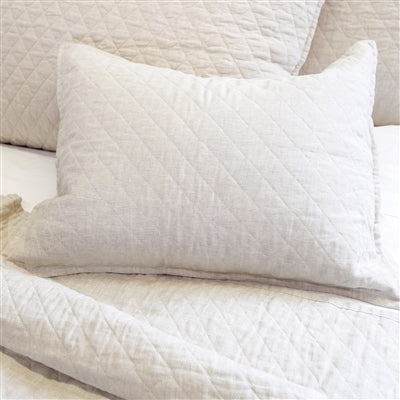 flax diamond quilted coverlet pillow shams
