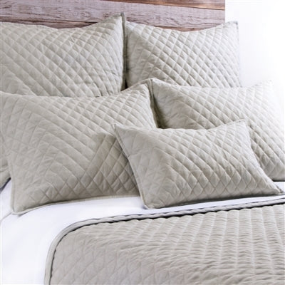 flax diamond quilted coverlet pillow shams