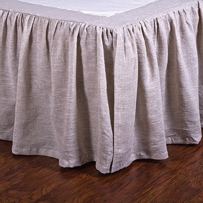 Gathered Linen Bed Skirt (color + size options